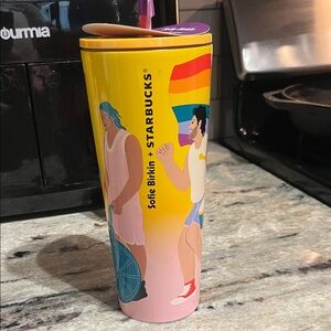 Starbucks Rainbow Tumbler with Yellow and Pink